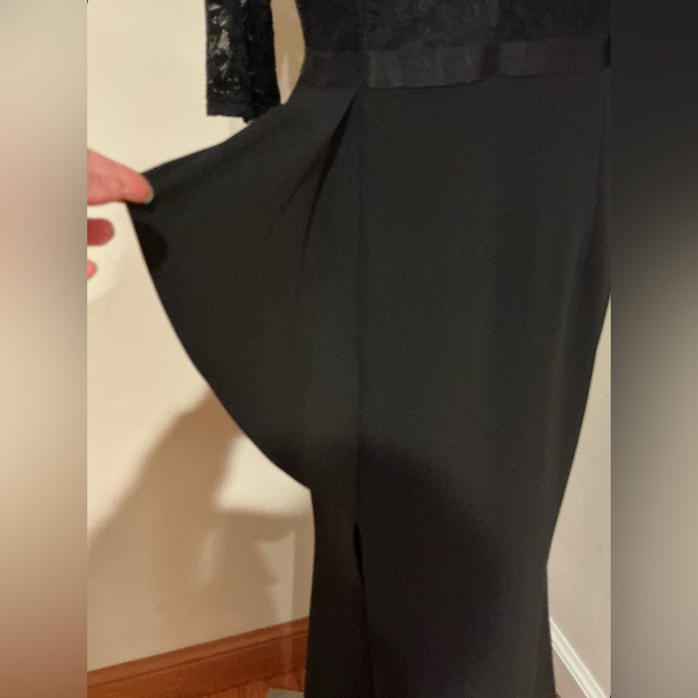 MISSMAY Mother Of The Bride Black Lace Long Side Slit Evening Gown Dress Sz XL - Picture 11 of 16